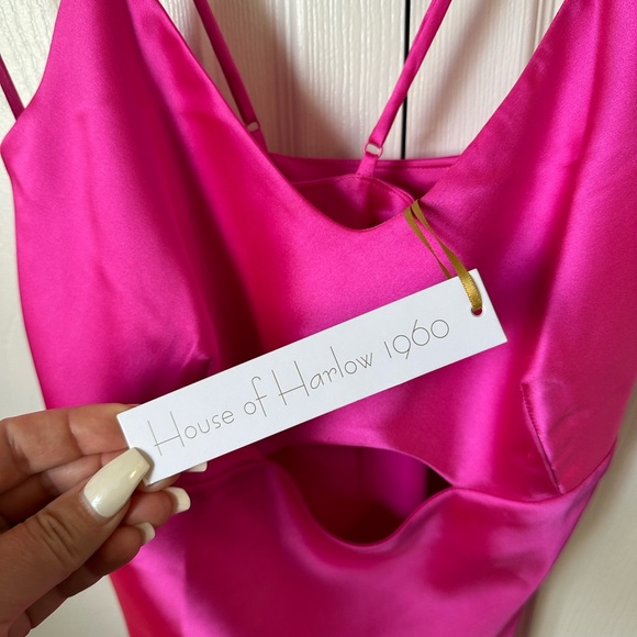 House of Harlow 1960 Midi Slip Dress w/ Keyhole Sz. L - Picture 4 of 6